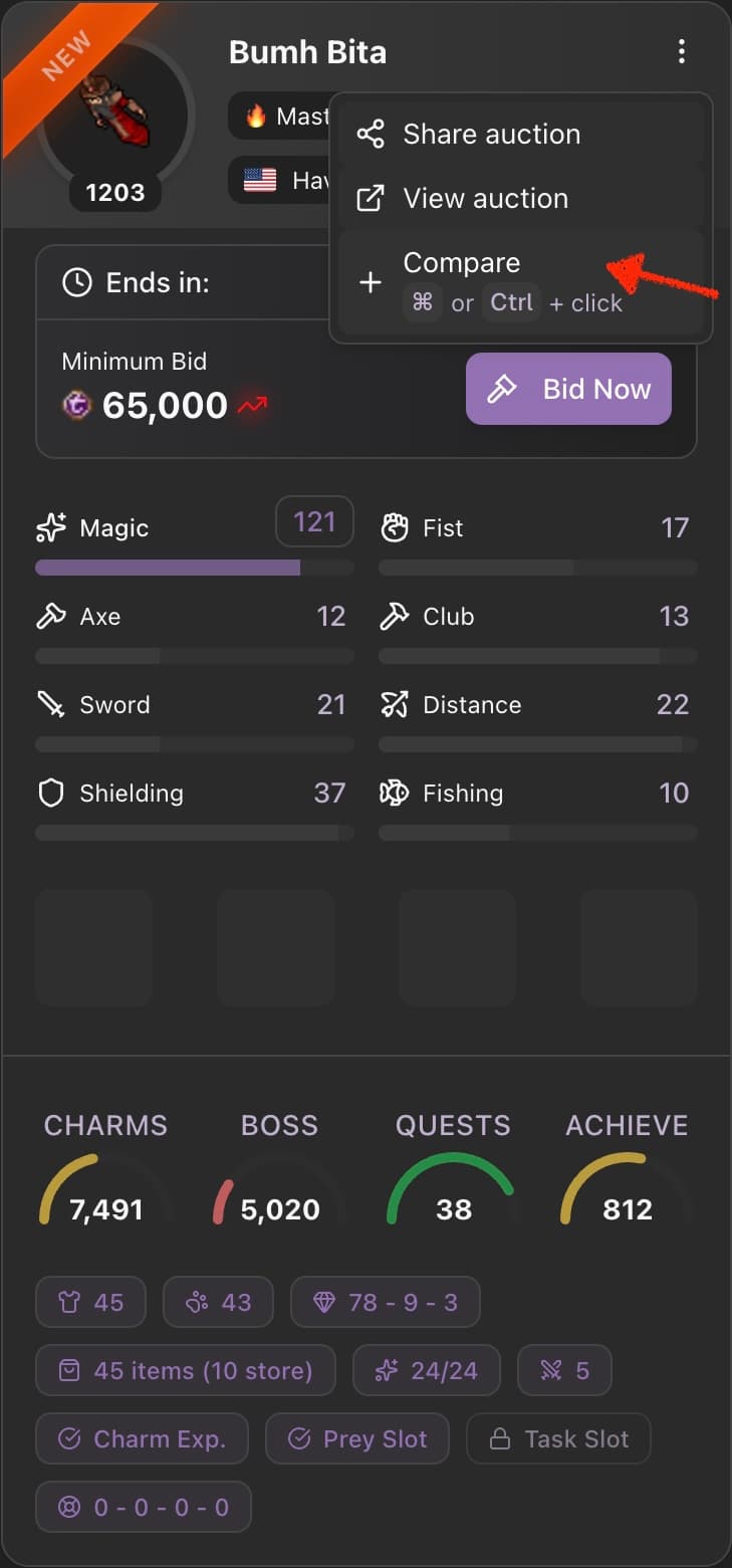 Compare feature overview
