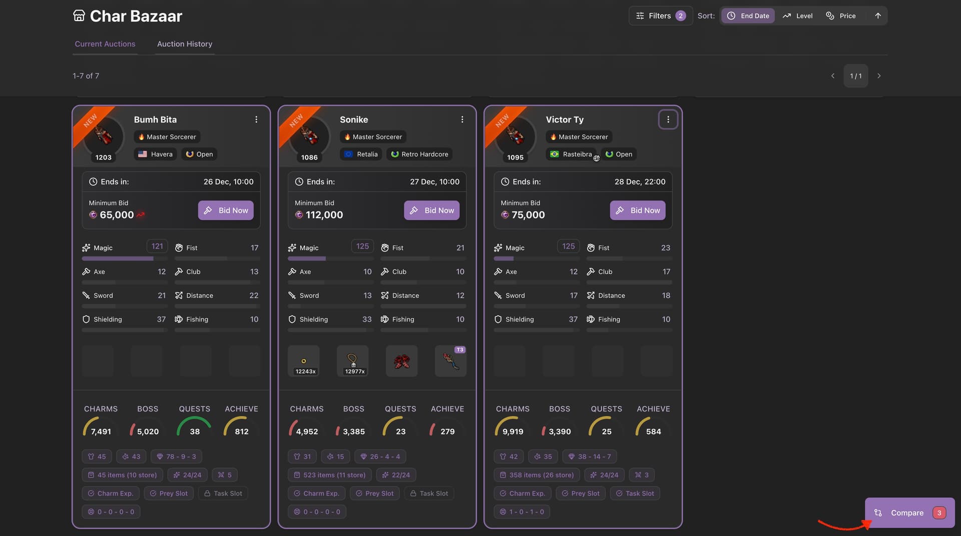 Sorcerer comparison example