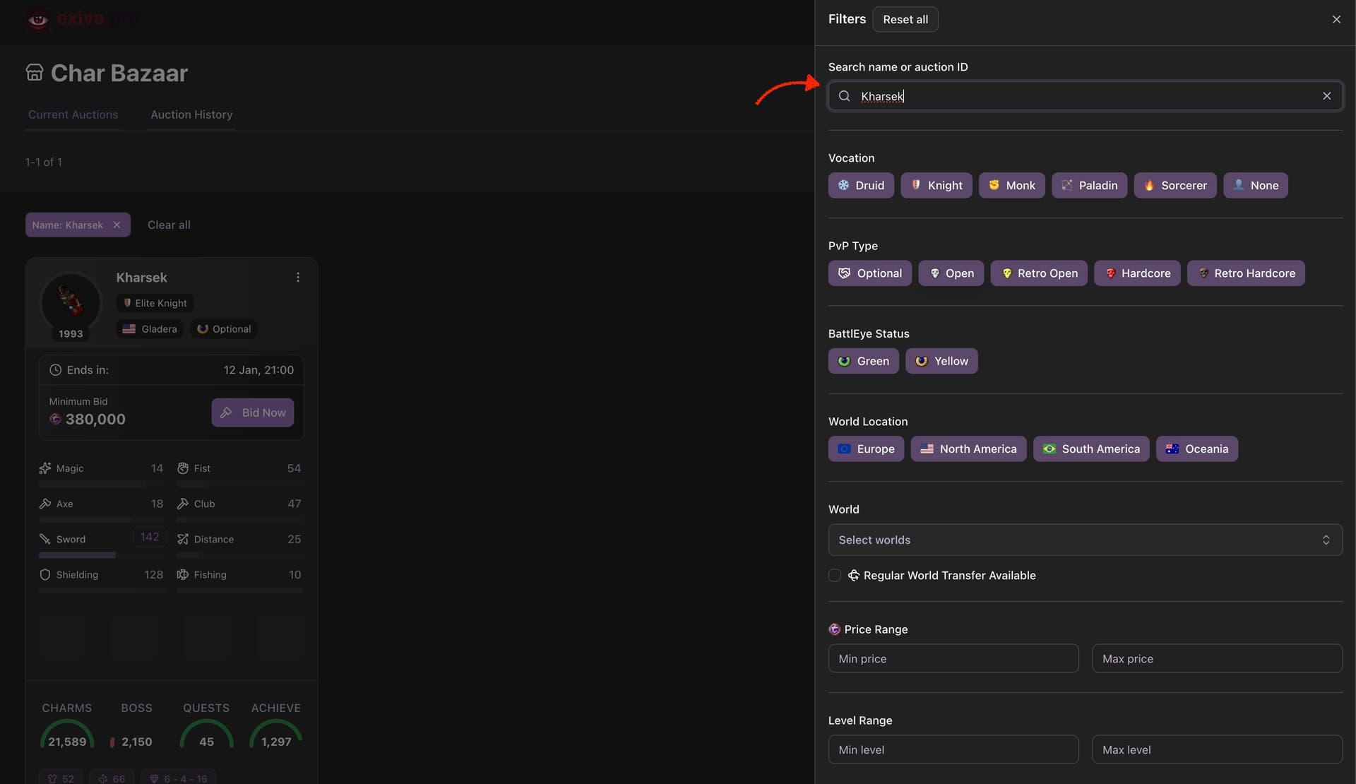 Share button location