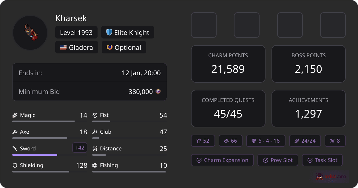 Share Your Character Auction in Seconds