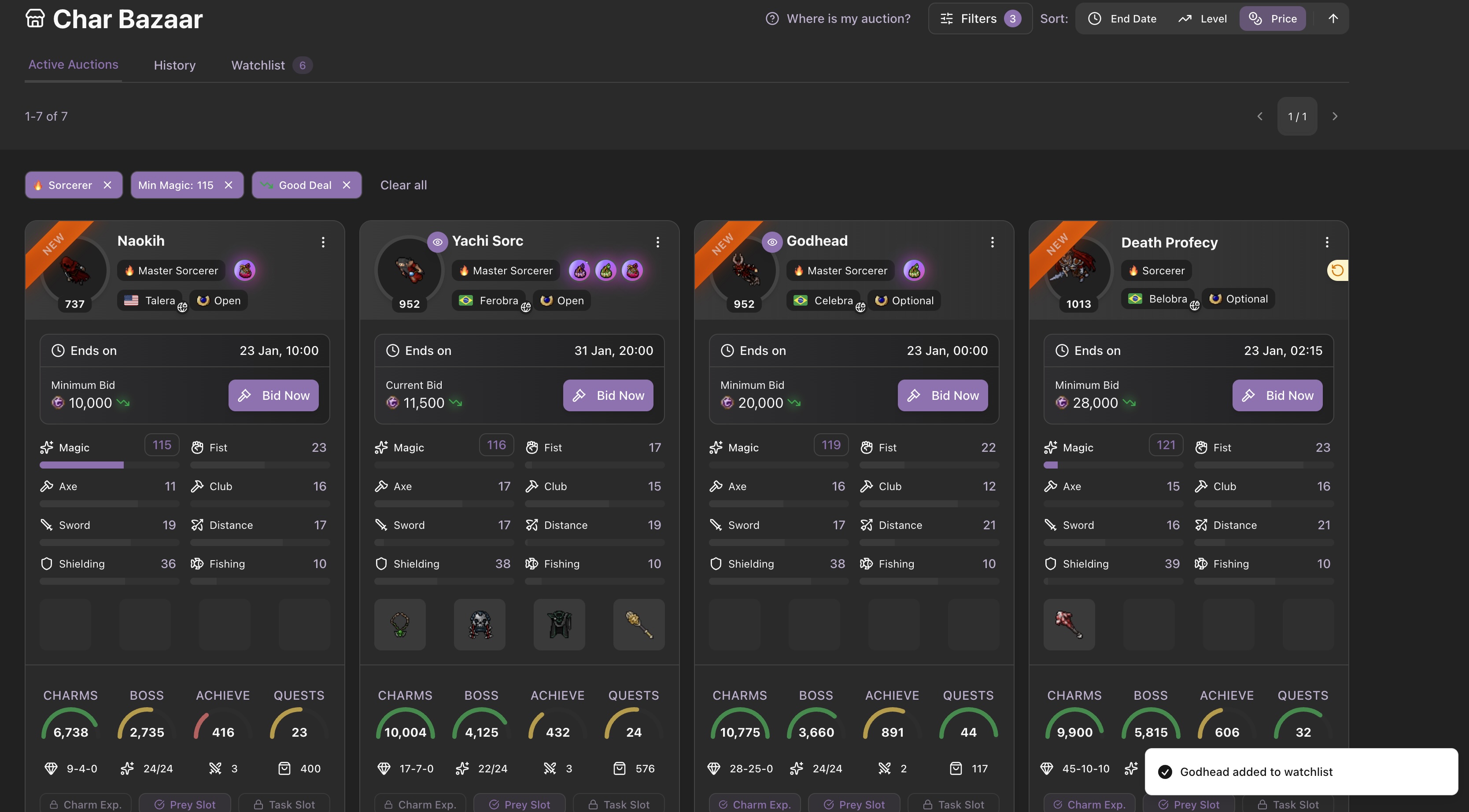 Watchlist feature demo